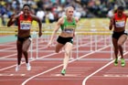Sally Pearson beats Danielle Carruthers in the 100 metres Hurdles, 2011 Aviva London Grand Prix